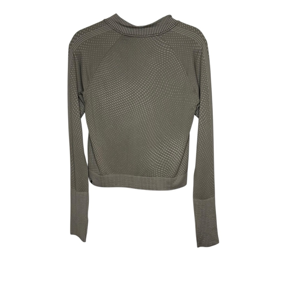 Lululemon Rest Less 1/2 Zip Pullover Sage Green Seamless Knit Size 8 Crop - Picture 6 of 14
